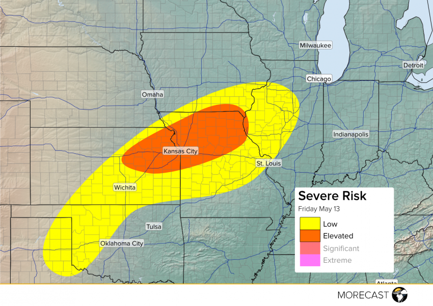 Severe Weather Possible in Midwest and Plains May 13th, 2016