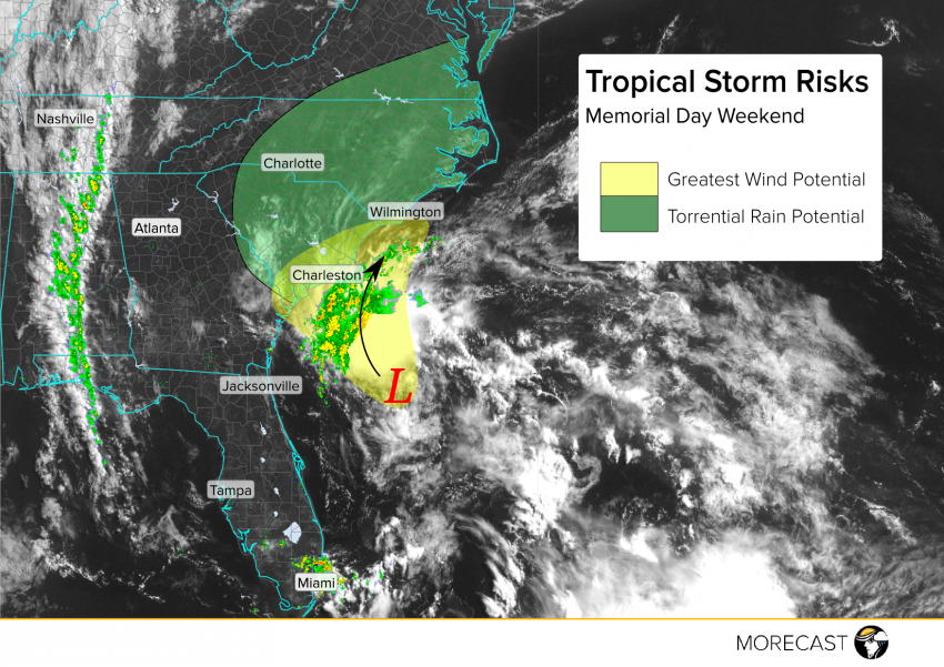 Hazard Potential from Tropical Storm Bonnie