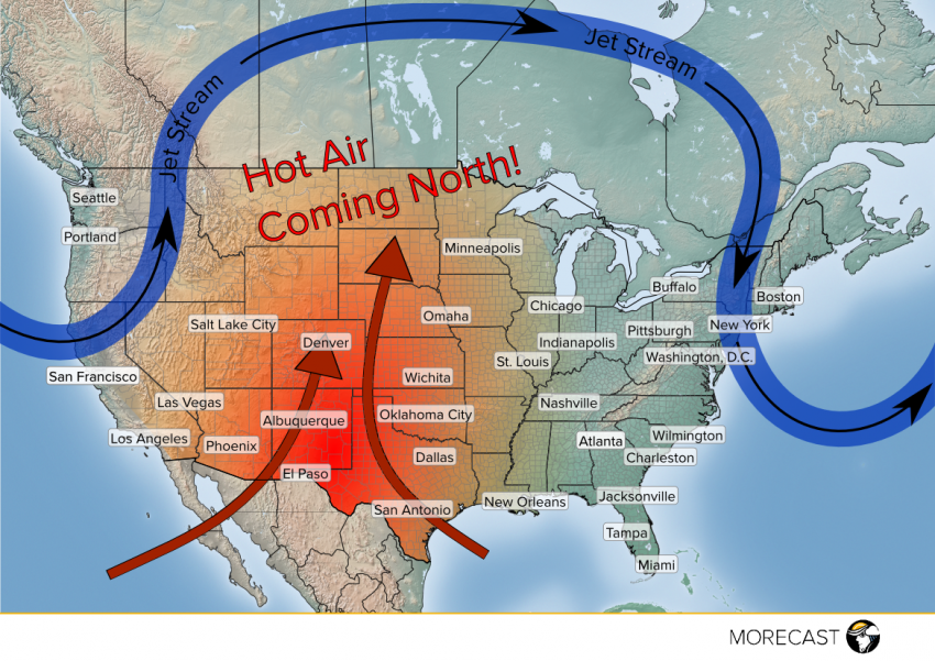 Sizzling heat in the northern Plains Friday