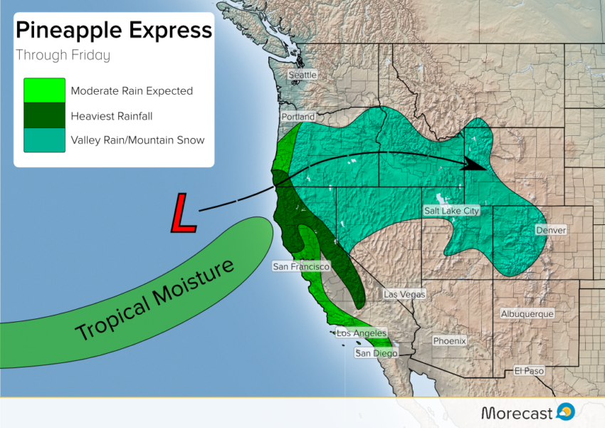pineapple express heavy rain california oregon