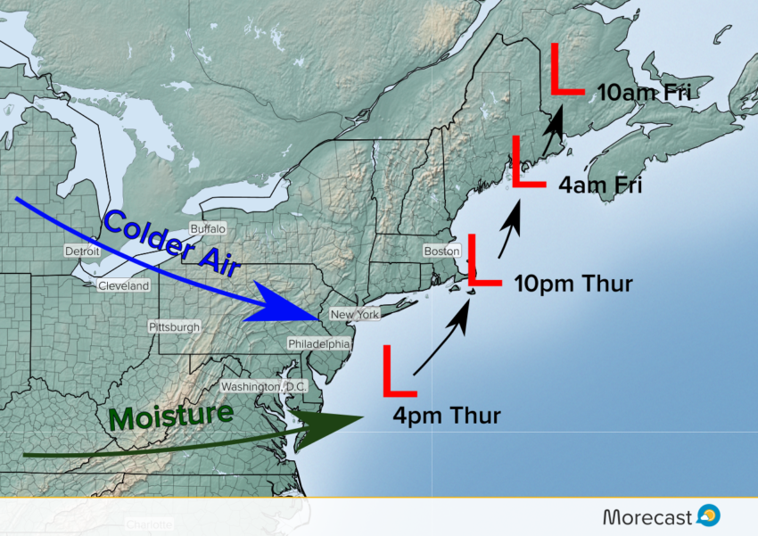 Nor'easter Takes Aim At New England MORECAST