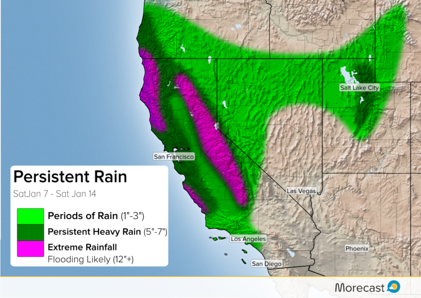 January 6 California Flooding Map