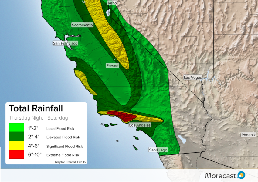 Heavy Rain Totaling 6-10 inches in Southern California