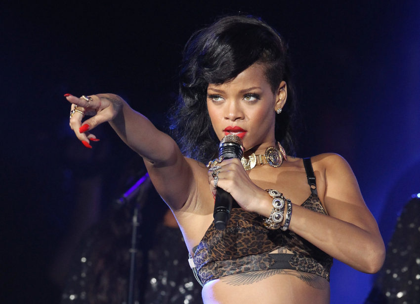 The singer Rihanna during a concert (c) landmarkmedia / shutterstock
